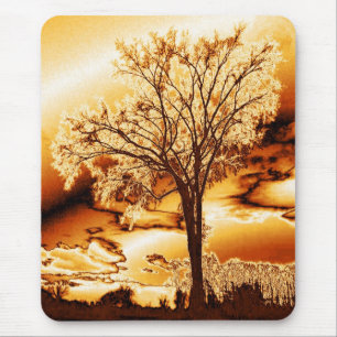 Der Baum des Lebens in geschmolzenem Gold Mousepad