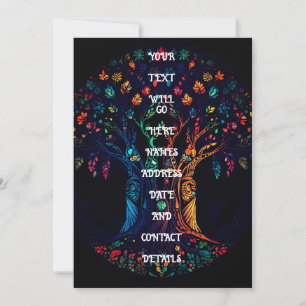 Der Baum des Lebens in voller gestetteter Glasmosa Einladung