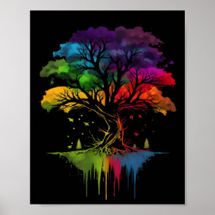 Der Baum des Lebens mehrfarbiger Baum wechselnder Poster