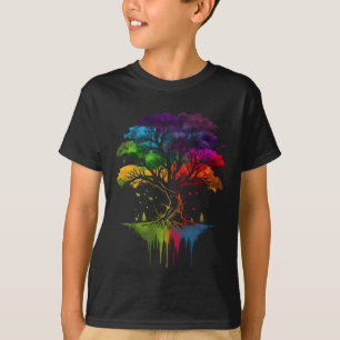 Der Baum des Lebens mehrfarbiger Baum wechselnder T-Shirt