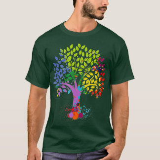 Der Baum des Lebens mehrfarbiger Baum wechselnder  T-Shirt