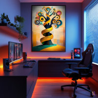 Der Baum des Lebens - Minimalistische kubistische 