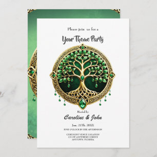 Der Baum des Lebens mit keltischen Knoten. Einladung