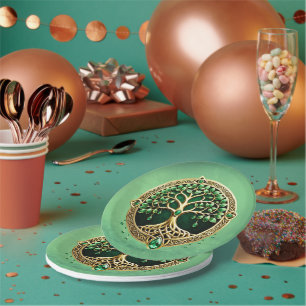 Der Baum des Lebens mit keltischen Knoten. Pappteller