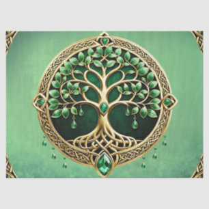 Der Baum des Lebens mit keltischen Knoten. Seidenpapier