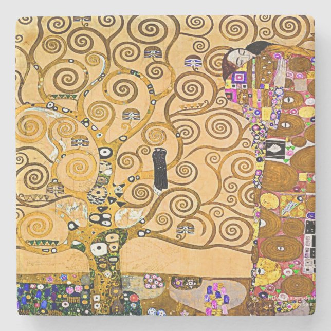 Der Baum des Lebens Steinuntersetzer (Vorderseite)