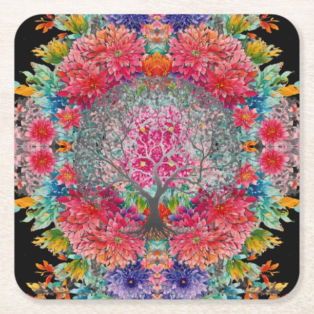 Der Baum ewigen Wissens Rechteckiger Pappuntersetzer (Vorderseite)