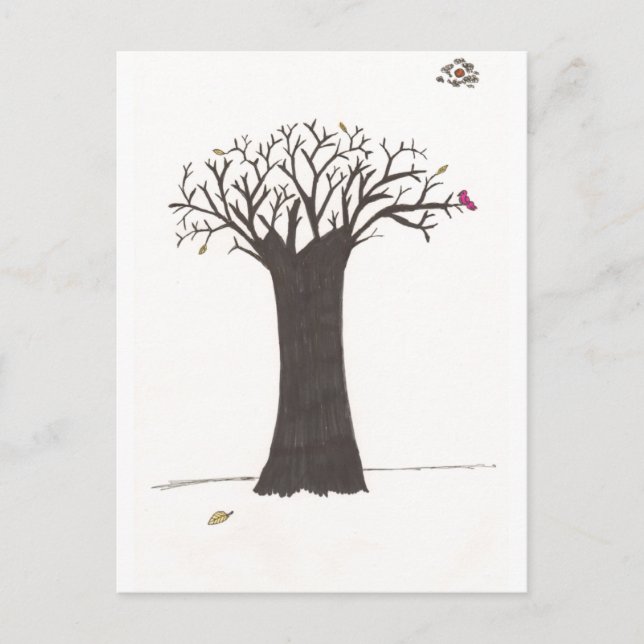 Der Baum im Herbst Postkarte (Vorderseite)