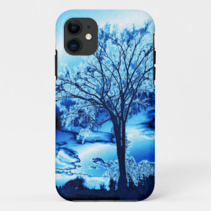 Der Baum in blauem Eis Case-Mate iPhone Hülle