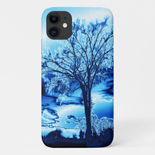 Der Baum in blauem Eis Case-Mate iPhone Hülle (Rückseite)