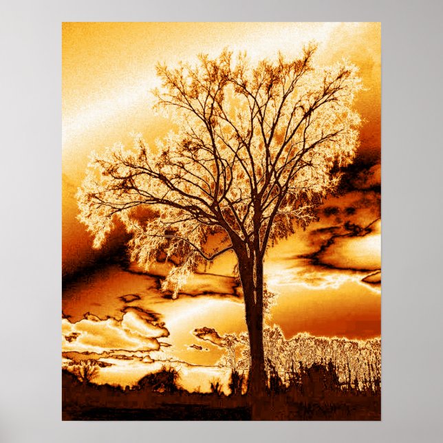 Der Baum in geschmolzenem Gold Poster (Vorne)