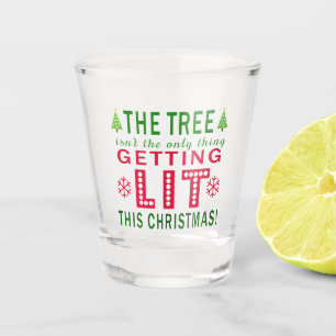 Der Baum ist nicht die einzige Sache, die Lit-Xmas Schnapsglas