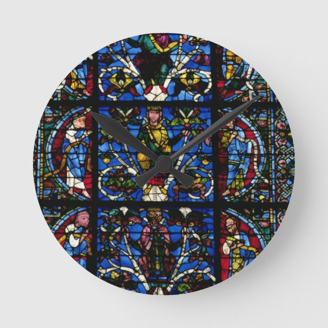 Der Baum von Jesse, Lanzettenfenster im Westfacad Runde Wanduhr (Vorderseite)