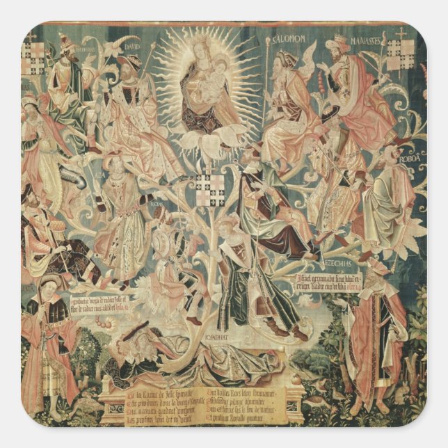 Der Baum von Jesse Quadratischer Aufkleber (Vorderseite)