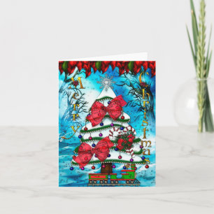 Der Baum-WeihnachtsVolkskunst FREIE RAUM Feiertagskarte