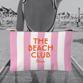 Der Beach Club Ibiza Pink Cabana Strip Zubehörtasche