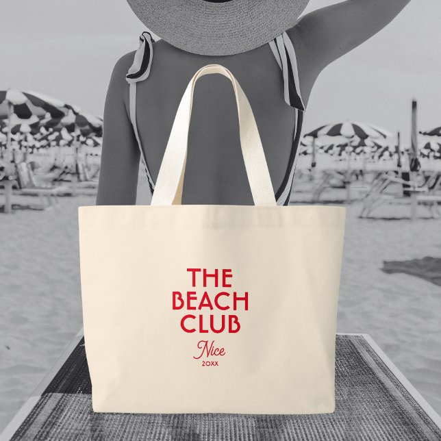 Der Beach Club mit französischem Rotem Ziel Jumbo Stoffbeutel (Von Creator hochgeladen)