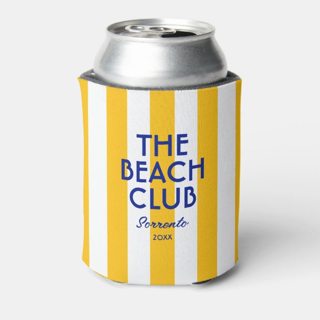 Der Beach Club Sorrento Yellow Cabana Strip Dosenkühler (Kanne Rückseite)