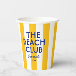 Der Beach Club Sorrento Yellow Cabana Strip Pappbecher