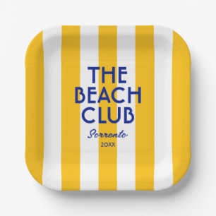 Der Beach Club Sorrento Yellow Cabana Strip Pappteller