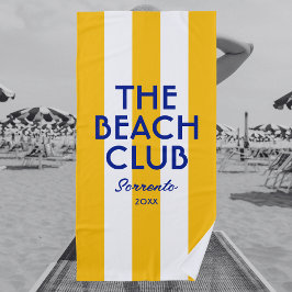 Der Beach Club Sorrento Yellow Cabana Strip Strandtuch