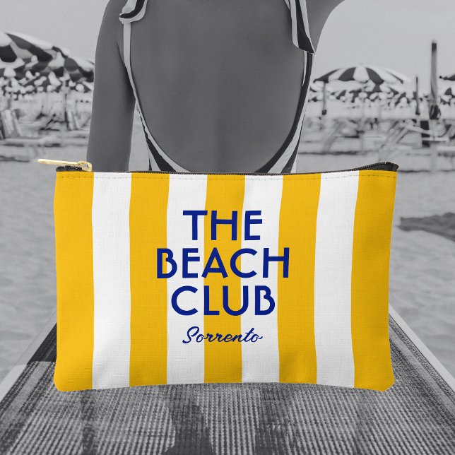 Der Beach Club Sorrento Yellow Cabana Strip Zubehörtasche (Von Creator hochgeladen)
