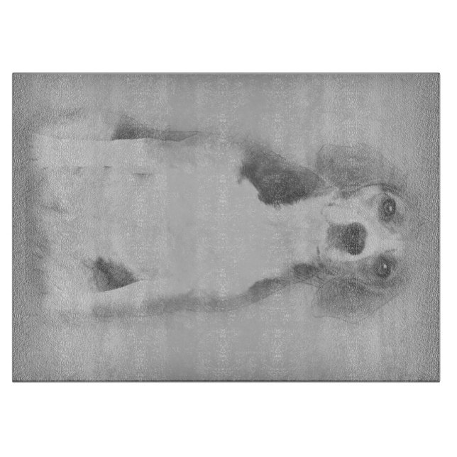 Der Beagle Hund wird mit einem Stift Gezeichnet Schneidebrett (Vorderseite)