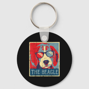 Der Beagle Obama Poster Vintage Tier Heimtier Hund Schlüsselanhänger