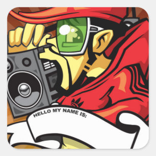 Der Beastie Boy Quadratischer Aufkleber