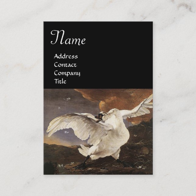Der bedrohte Schwan Visitenkarte (Vorderseite)