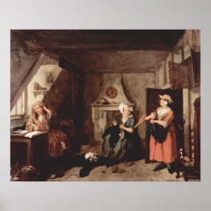 Der bedrückte Dichter (Hogarth 1736) Poster