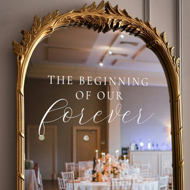 Der Beginn einer ewigen, eleganten Hochzeit Fensteraufkleber (The Beginning of Forever Elegant Script Wedding Window Cling)