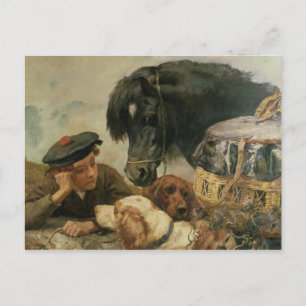 Der Begleiter des Spielers Postkarte