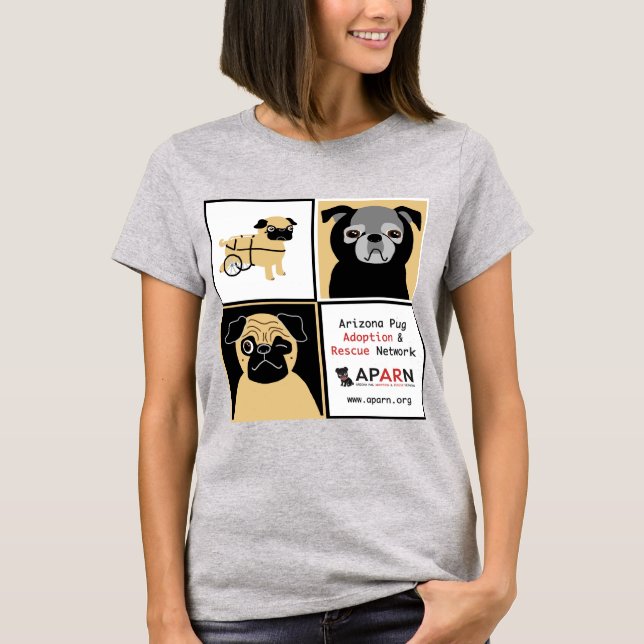 Der Bella Jersey der APARN Rettungs-Mops-Frauen T T-Shirt (Vorderseite)
