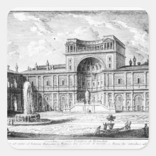 Der Belvedere Court im Vatikan Rom Quadratischer Aufkleber