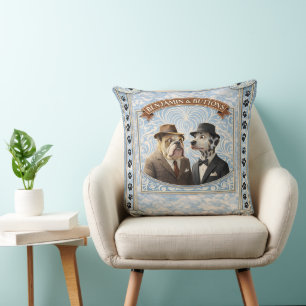 Der Benjamin und Knöpfe elegante Hund Vintage-Wurf Kissen