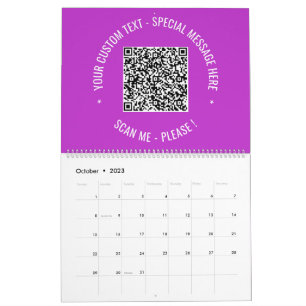 Der benutzerdefinierte QR-Code-Textkalender Wählen Kalender