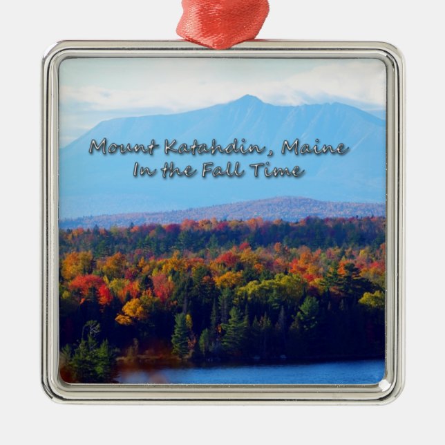 Der Berg Katahdin im Herbst Silbernes Ornament (Vorne)