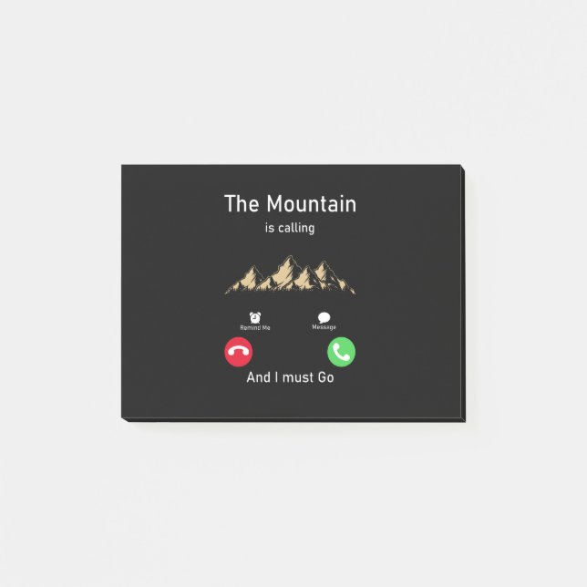 der Berg ruft und er muss gehen Post-it Klebezettel (Vorderseite)
