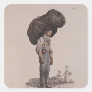 Der Bergmann Quadratischer Aufkleber