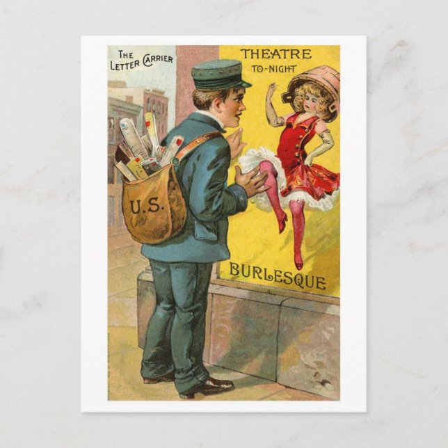 Der "Beschäftigte" Briefträger Postkarte (Vorderseite)