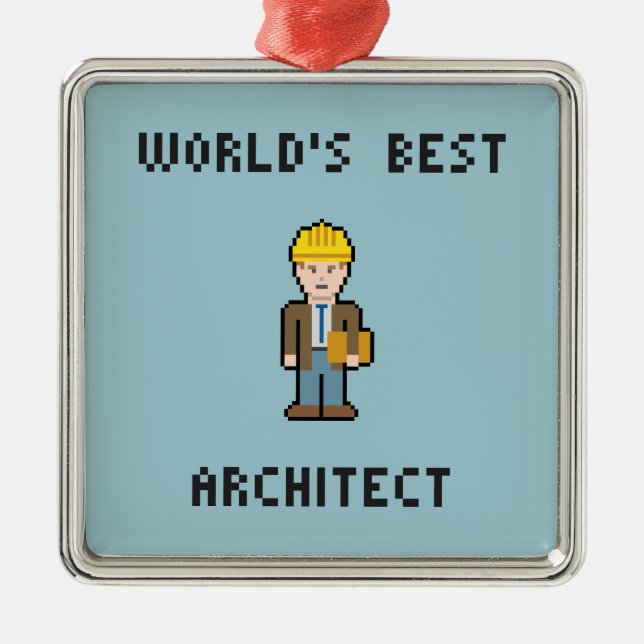 Der beste Architekt der Pixel-Welt Silbernes Ornament (Vorne)