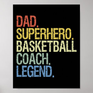 Der beste Basketball Vater Coach je Retro Väter Ta Poster