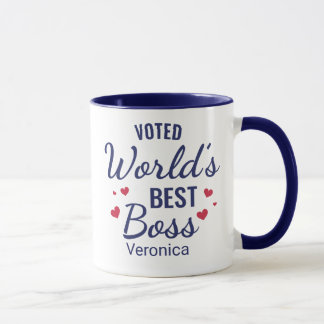 Der beste Boss der personalisierten Navy Blue Vote Tasse