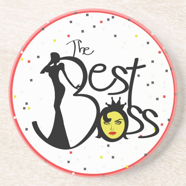 Der beste Boss der Welt Sandstein Untersetzer (Vorne)