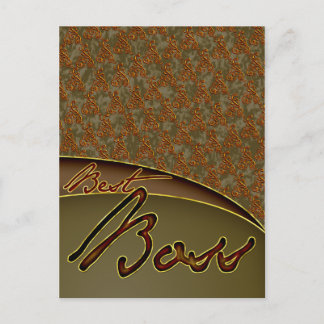 Der beste Boss goldbraunes Design Postkarte