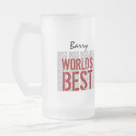 Der beste Boss Grunge Lettering Individuelle Name  Mattglas Bierglas