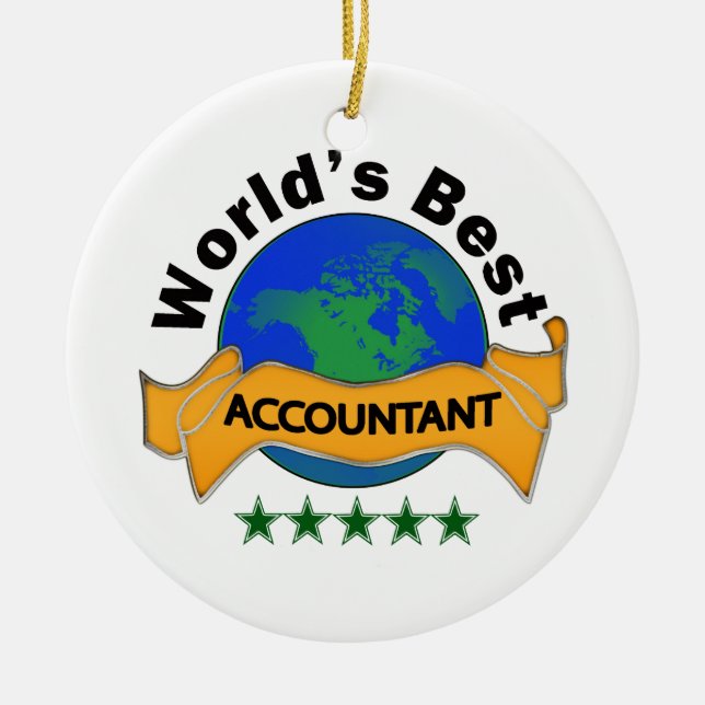 Der beste Buchhalter der Welt Keramikornament (Vorne)