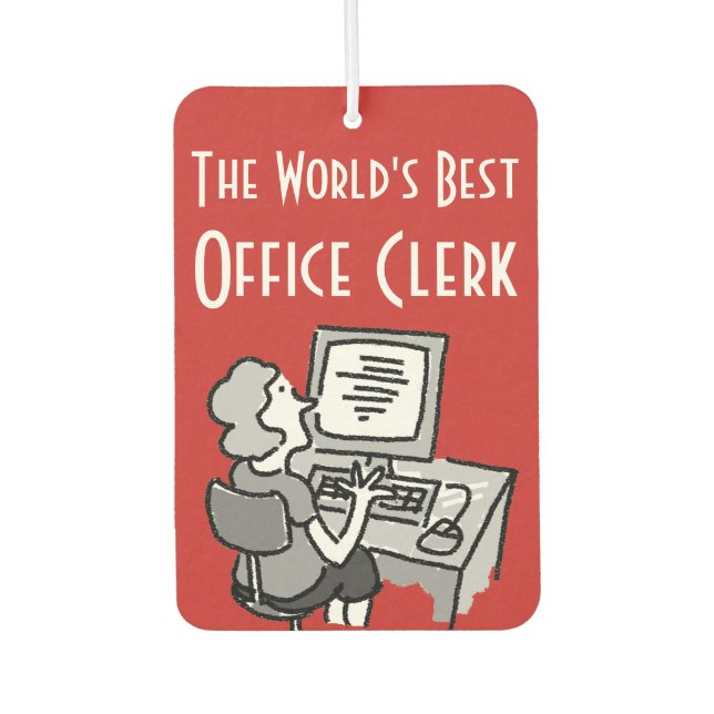 Der beste Büroangestellte der Welt Autolufterfrischer (Vorderseite)