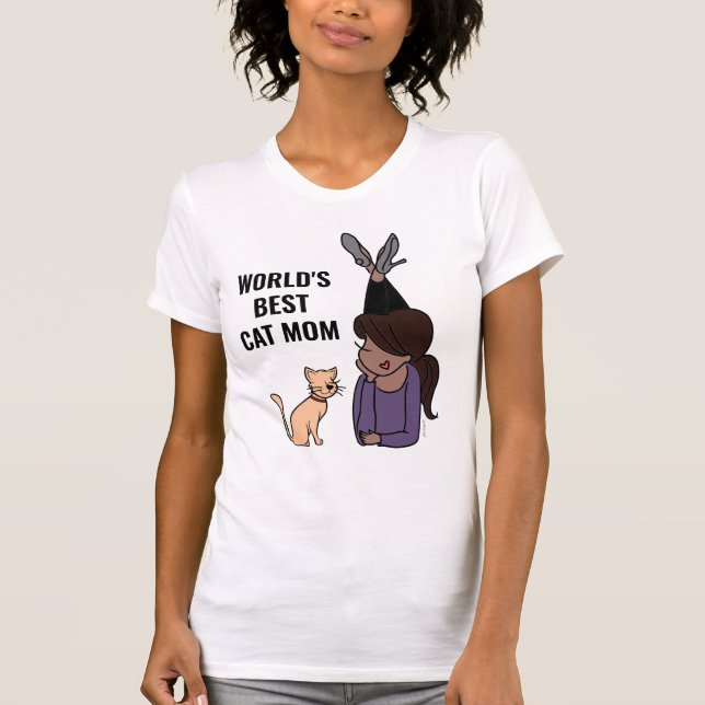 Der beste Cat Mama T - Shirt der Welt (Vorderseite)
